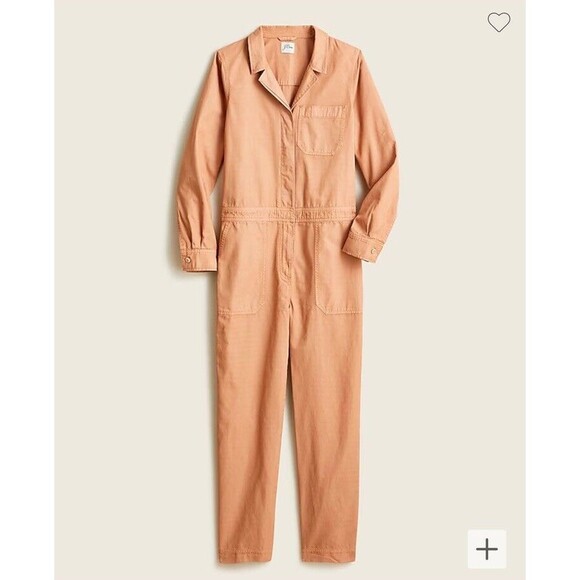 J.Crew Foundry Chino Utility Coveralls Jumpsuit Peach Women’s Size 14 NWT’s $168 - Picture 2 of 14